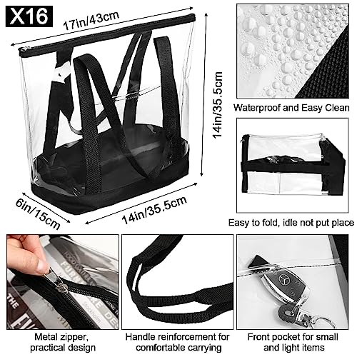 Silkfly Clear Tote Bags Bulk, PVC Shoulder Handbag, Security Approved See Through Bag with Zipper Closure for Work2