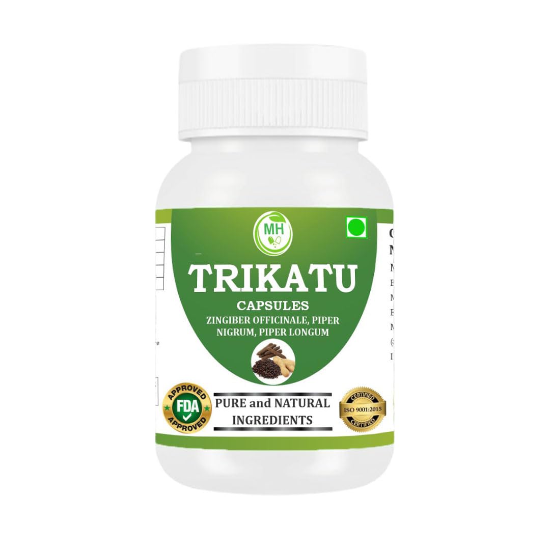 TRIKATU Capsules – 60 Veg Capsules | Blend of Black Pepper, Long Pepper & Dry Ginger | Natural Ayurvedic Herbal Supplement | Pack of 1 — Amazon image 4