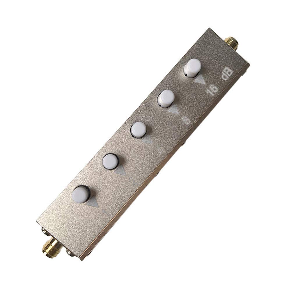 BECEN Attenuatore a passo a pulsante RF da femmina a femmina da 0 a 30 dB SMA - Attenuatore a pressione a chiave 3 GHz 50 ohm