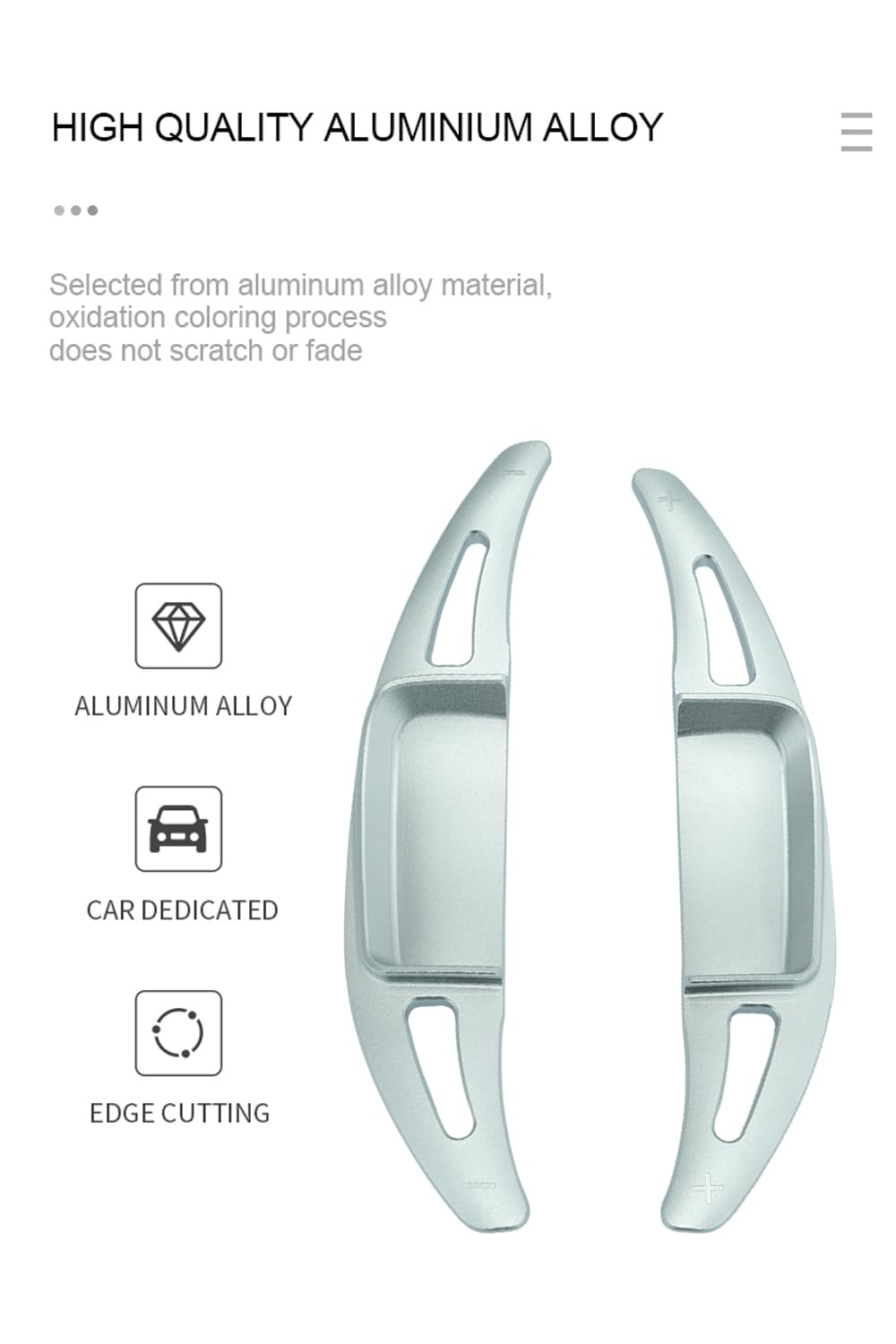 KUNIO 2 pezzi di estensione per bilanciere del cambio volante adatto per Mercedes W206 Classe C W213 LCI E-Class W223 S-Class 2022-up in metallo Paddle Shifter Extension accessori argento