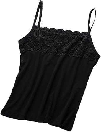 Womens Tank Top Camisoles with Lace Trim on Neckline Cami Tank Tops