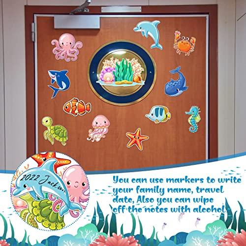 12 Pcs Cruise Door Decorations Magnetic Ocean Sea Animal Car Magnets Fish Cruise Door Magnet Stickers Cruise Door Decorations Turtle Crab Fridge Decor For Carnival Cruise Refrigerator Door #TOP1