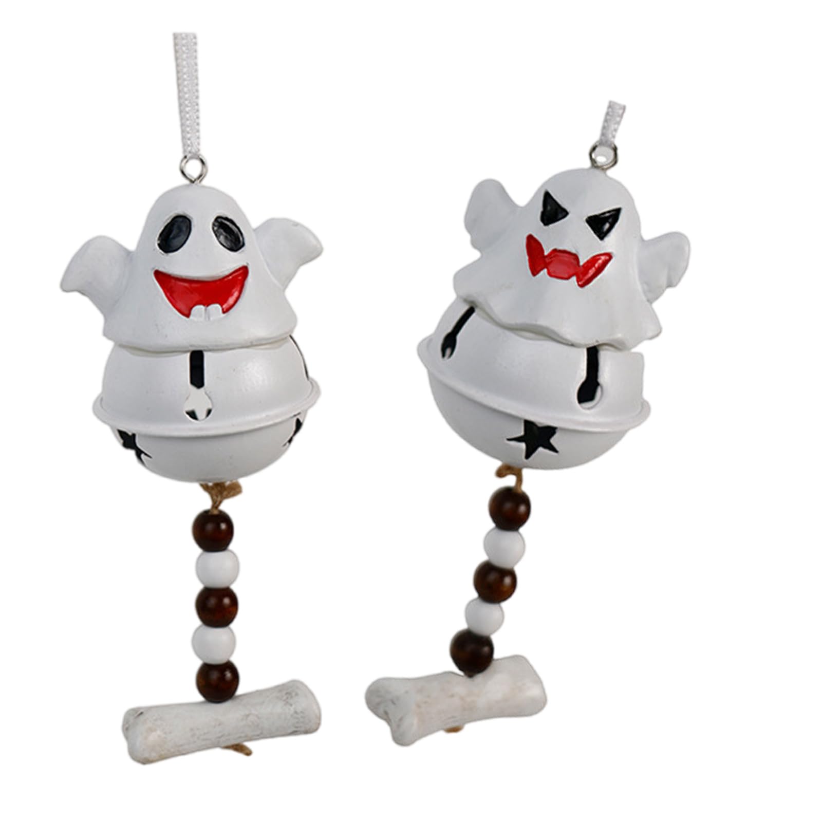 Jazuaiao 1 Ghostly Bells Resin Wall Hanging Shatterproof Halloween Decor with Charm & Easy Hook Installation Specter Party Supplies