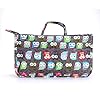 IGNPION Printed Insert Handbag Purse Organiser 13 Pockets Expandable Liner Bag Pouch Zipper Closure Tote Organiser Diaper Bag Insert with Handle (29x 16x 9cm)(Owl) #2