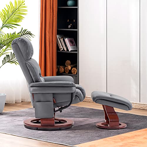 Sillón Plegable Cuero Sintético Gris miniatura 4