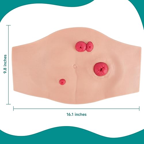 Miniatura 5 de Kit de entrenamiento para el cuidado de la ostomía del vientre, modelos de estoma para educación médica, kit de modelo de práctica de ostomía para