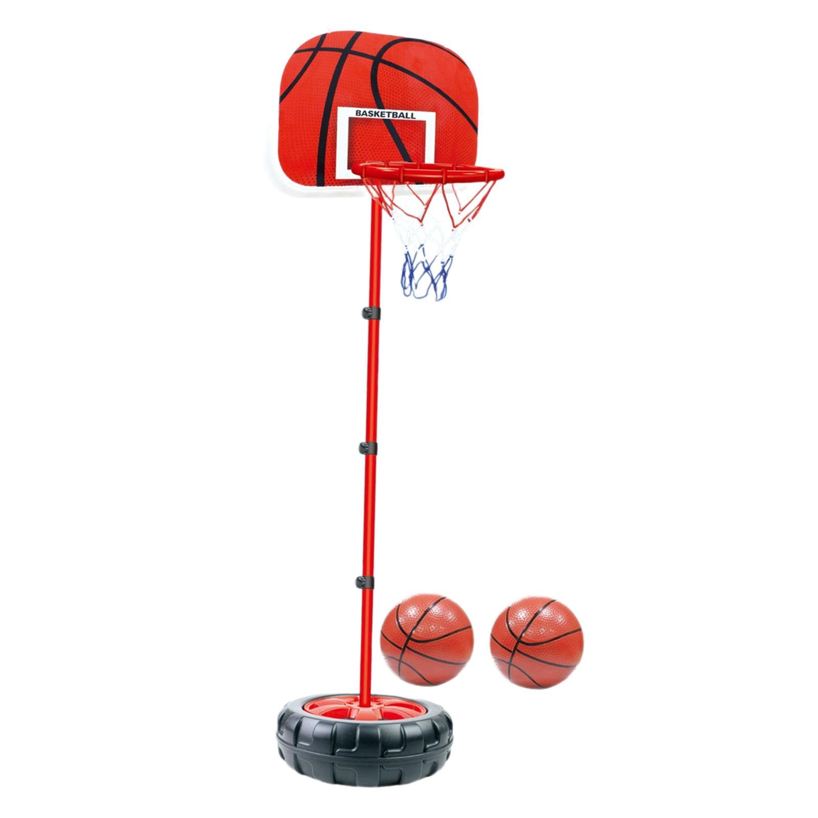 Aro de Baloncesto Infantil Ajustable Juego de Basketball para Niños Soporte Portátil con Bomba Juguete Interactivo Adecuado para Casa Oficina Patio Re