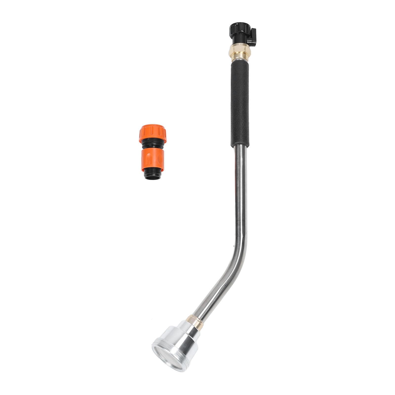 LongRange Garden Hose Watering Wand, Sturdy Stainless Steel and Aluminum, Effortless Press Switch, Leakproof Lawn Sprayer Nozzle, Versatile Plant Watering Accessory (60CM)
