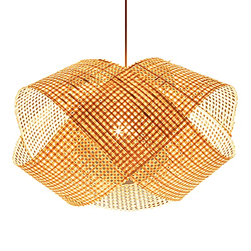 Lustre suspendu moderne en bambou fait main pour plafond de chambre