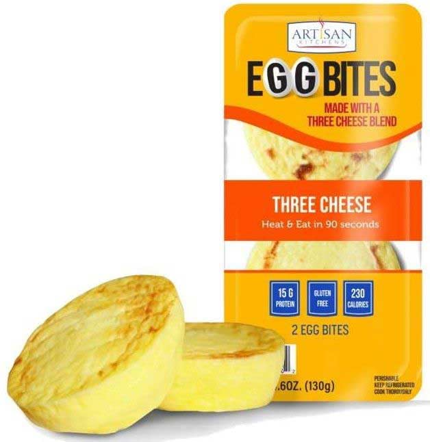 Artisan Kitchens Three Cheese Egg Bites - 2 count per pack -- 7 packs per case.