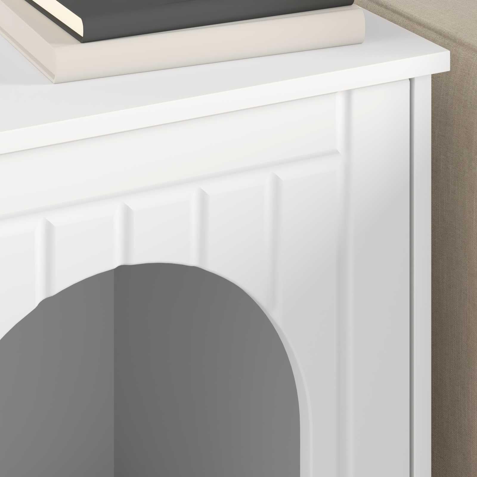 Casetta per gatti bianca in legno 53 x 52 x 62 cm con kit di montaggio per soggiorno interno, stabile, salvaspazio, accogliente rifugio, design moderno, facile da pulire, durevole