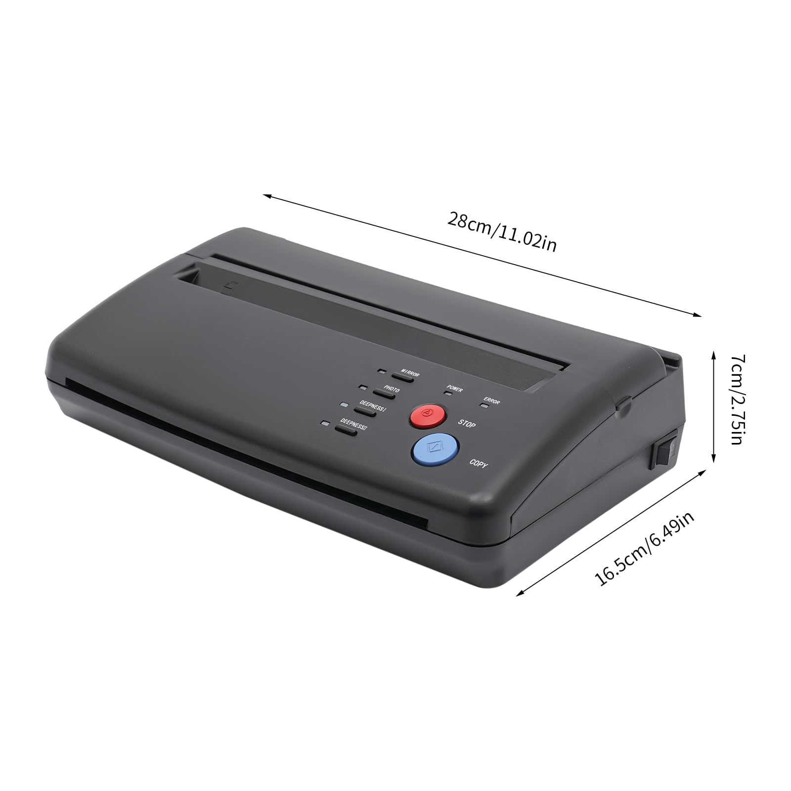 Stampante per tatuaggi, stampante, stampante, termocopiatrice professionale, formato A4, 5 W, 220 V, per artisti, studio, uso domestico ed eventi, colore nero