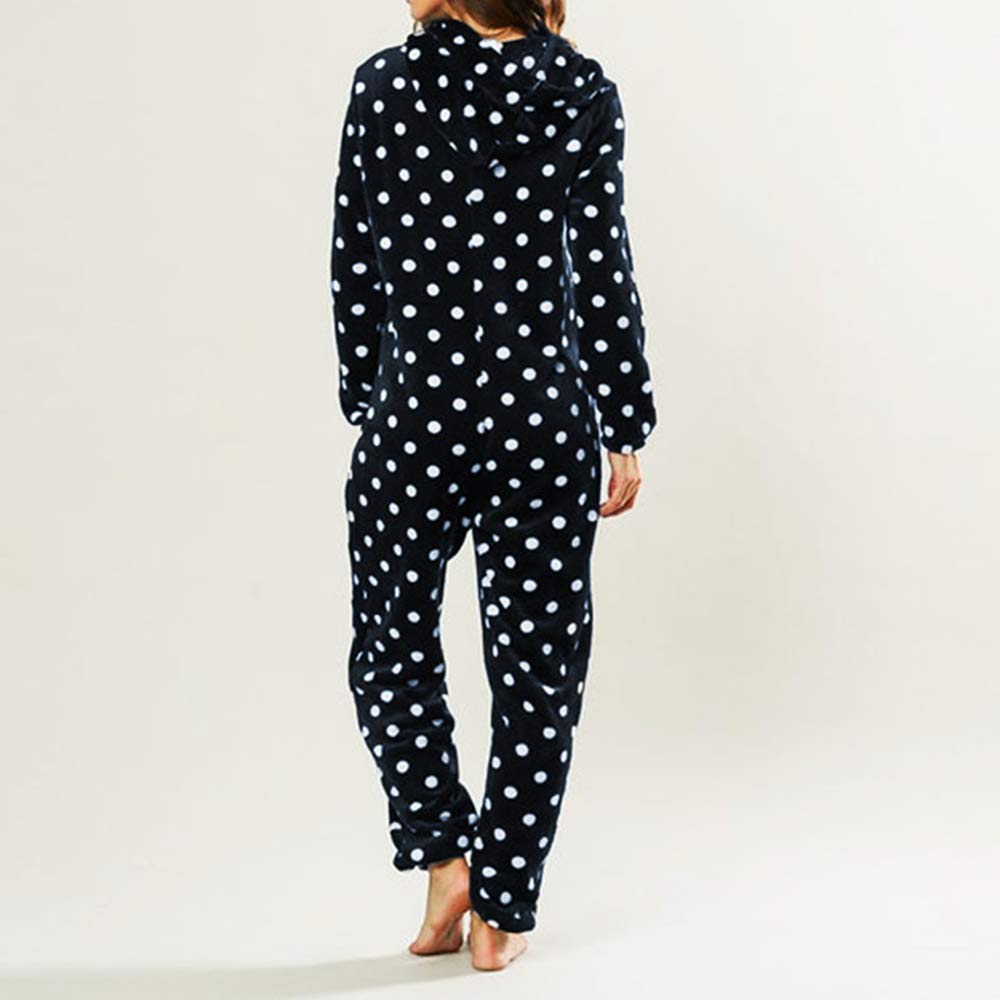 Rojeam Onesie Pigiama Donna Interno Pigiama Intero con Cappuccio Pigiama Tuta Onesies Intimo Invernale Indumenti da Notte in Peluche