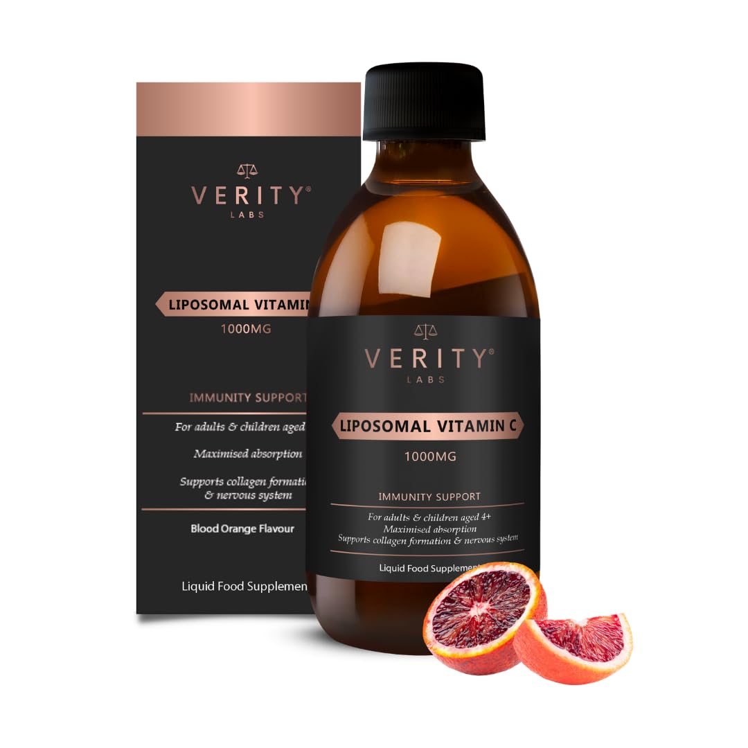 Liposomal Vitamin C for Adults & Kids | High Strength Liposomal VIT C Immunity Support Supplement Liquid 1000mg | Maximum Absorption, Blood Orange Flavour, Vegan