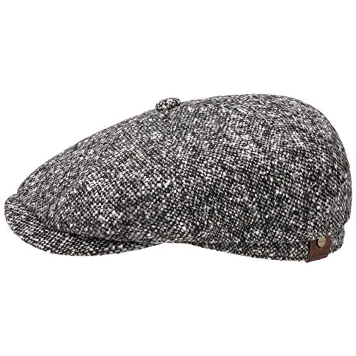 Preisvergleich Produktbild Stetson Hatteras Donegal Schirmmütze Flatcap Ballonmütze Tweedcap für Damen Herren Wintercap mit Schirm, Futter Herbst Winter (61 cm - schwarz)