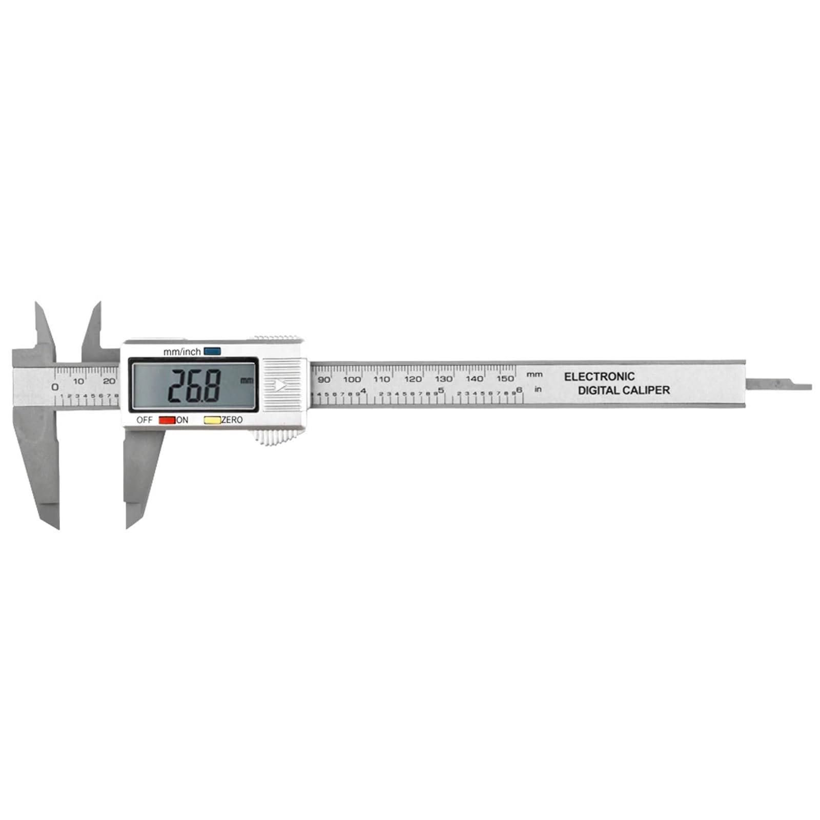 100mm/150mm Vernier Calipers Digital Caliper Micrometer Measuring Tool Digital Caliper with Replacement Batteries, inch/mm Conversion, Interior, Exterior, Depth Measurement (Silvery white-150mm)
