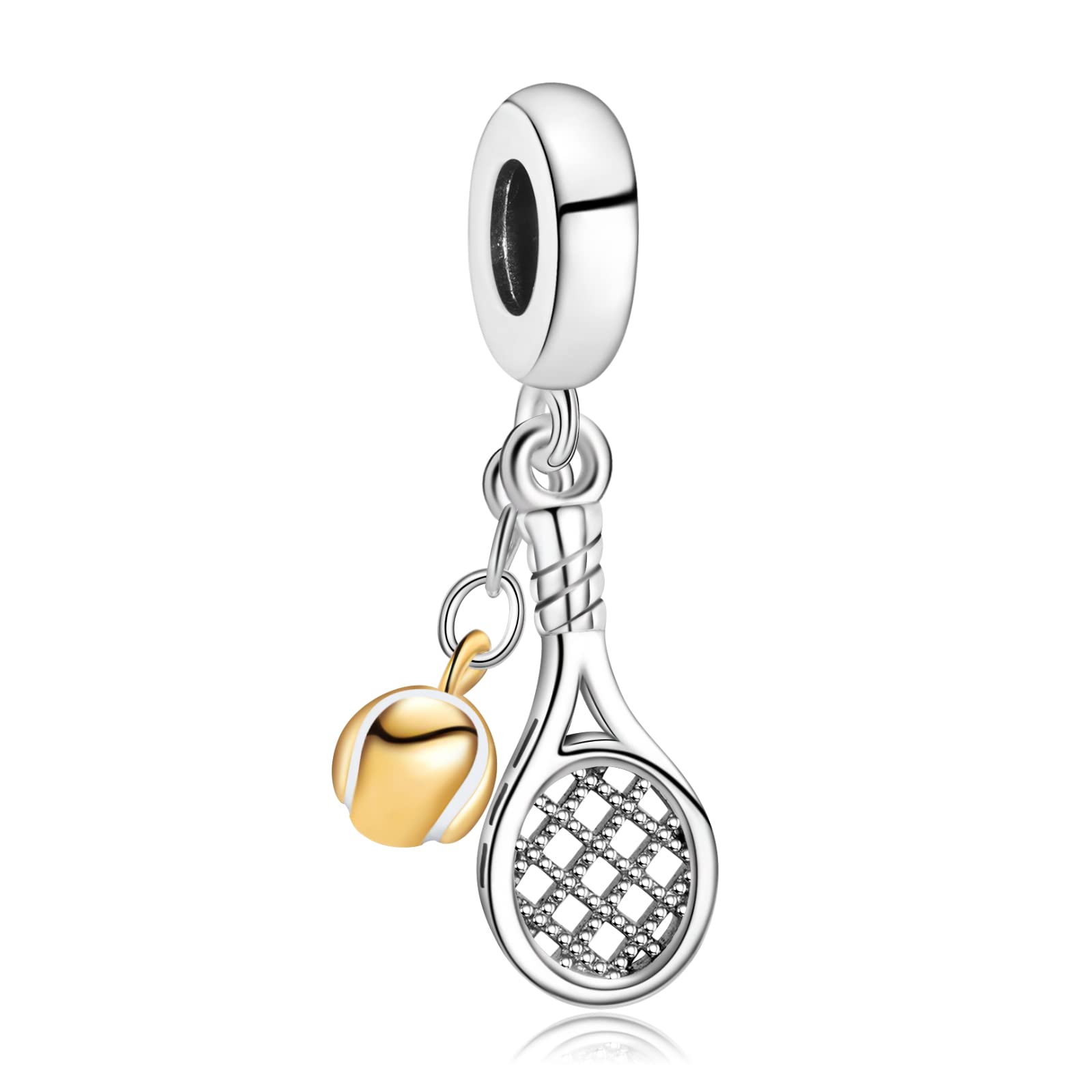 Annmors Tennisschläger Charm Anhänger S925 Sterling Silber Damen Armbänder Halskette Pendant
