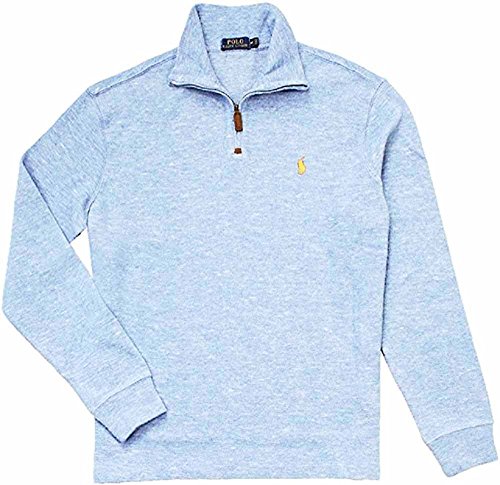 Polo Ralph Lauren Mens Half Zip Pullover Cotton Sweater (Extra Large, Jamaica Blue)