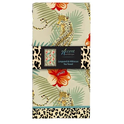 Raincaper Leopard & Hibiscus Tea Towels Kitchen Towels, 18 X 28 Inches, 1 Ct | 100% Cotton Super Soft And Absorbent Dish Towels #TOP3