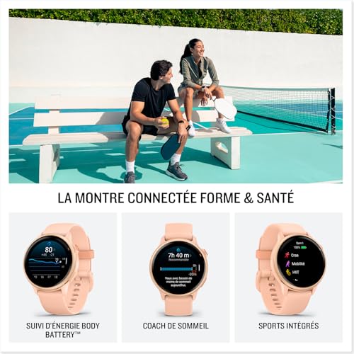 Garmin vívoactive 6 - Montre connectée avec GPS Forme & santé avec écran Ultra-Lumineux - Pink Dawn avec boîtier Rose pêche