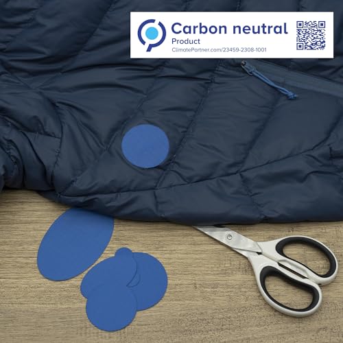 aZengear Repair Patches for Jackets, Tent, Shoe Toe, Air Mattress, Inflatables, PVC Gear - Waterproof, Self-Adhesive, Tear-Cold-Heat-Resistant, Down Puffer Coat (11 Pieces, Blue)