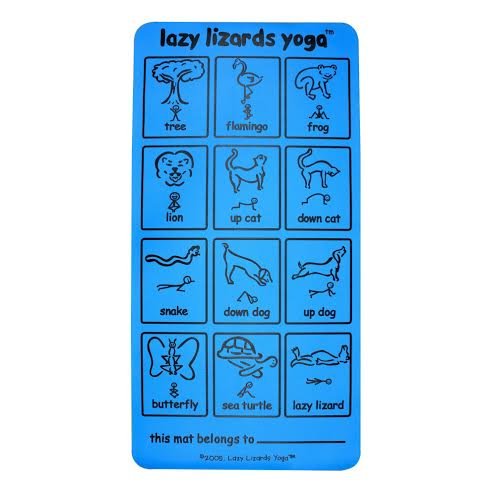Lazy Lizards Yoga Mat for Kids & DVD, Blue