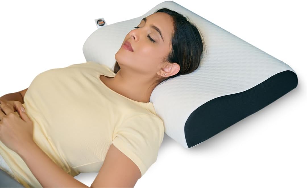 Memory Foam Pillow, Contour Cervical Orthopedic Memory Foam Pillows Supports Neck Pain and Shoulder Pain for Sleeping, Ergonomic Cervical Pillow Neck Support Pillow for Side Back