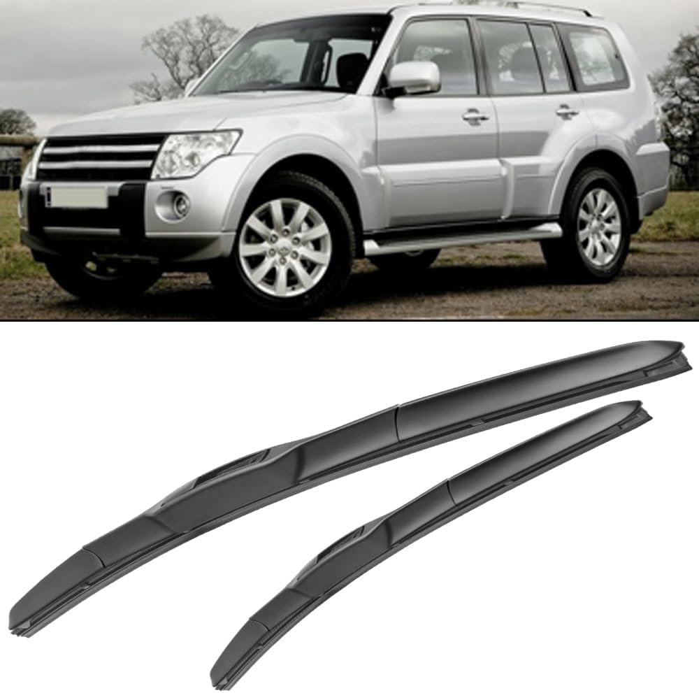 RESKIU Car Front Windshield Wiper Blade Set Replacement for Mitsubishi Shogun 2007-2015, All Season Windscreen Wipers Quiet Easy Installation