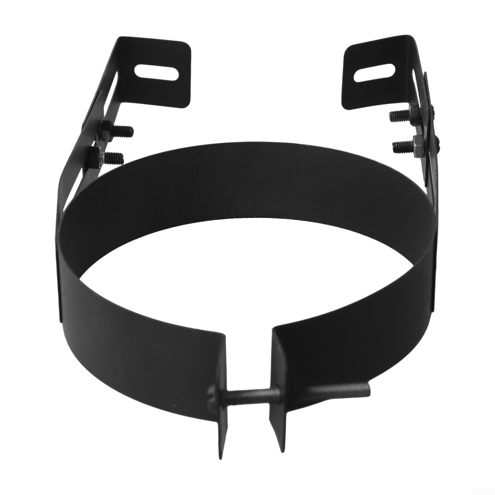 Black Stainless Steel Adjustable Wall Mount Chimney Pipe Bracket, 6 Inch / 150mm Stove Flue Pipe Fixing Support Holder Clip(18cm/7.08in)