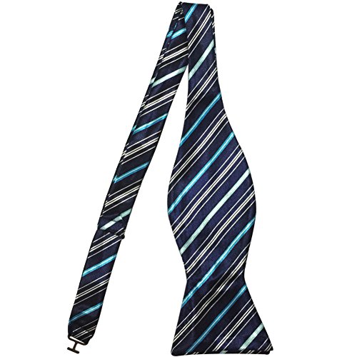 AINOW - Pajarita - para hombre Navy and White Blue Stripe Talla única Cover