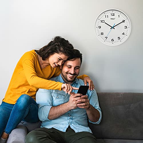 Mebus Analogue Quartz Wall Clock Classic Design Large Numbers 30 cm Diameter White Model: 16248 - Image 2