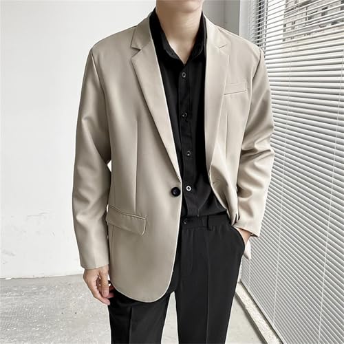 Mens Handsome Casual Blazers Leisure Loose Suit Jackets Suit Pure Color Blazer4