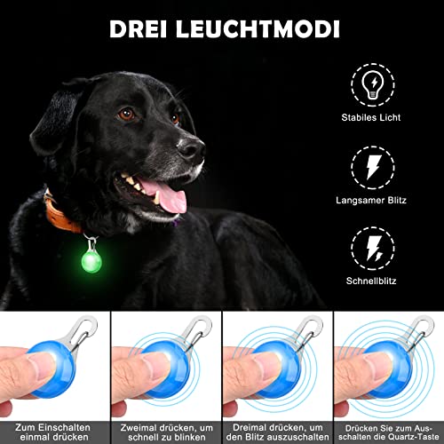 Faburo 6pcs Hunde Leuchtanhänger Sicherheits Clip-On LED Licht 3 Blinkmodis