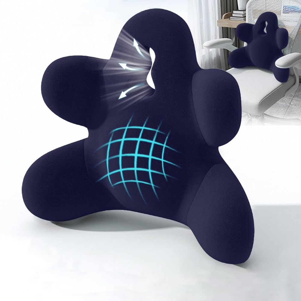 XJBTBA Cojín de Apoyo Lumbar Almohada de Espuma viscoelástica para Silla de Oficina, Coche y sofá - 47,7 × 43 × 16 cm Cojín de Respaldo ergonómico para Soporte Lumbar, Lectura cómoda y Estar Sentado