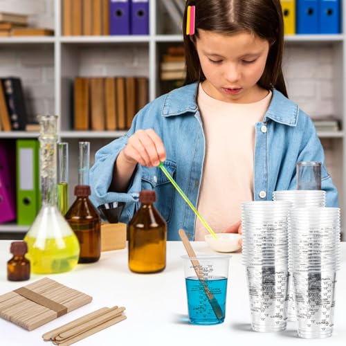 60 vasos medidores plásticos de 8oz para resina miniatura 6