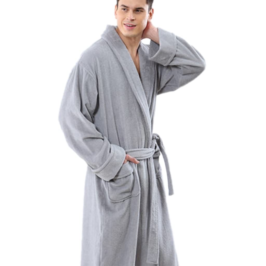 Albornoz Hombre Rizo Ligero - Secado Rápido, Capucha, Talla Grande, Para Sauna Y Hogar