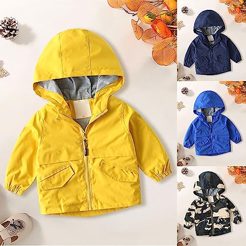 Toddler Kids Zip Up Windbreaker Jacket Boys Girls Solid Hooded Windproof Rain Coat with Pockets Casual Outwear3