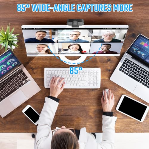 OFFCUP Webcam 4k, Camara Web PC con Microfono y Cubierta de Privacidad, 360°Ajustable Plug and Play USB HD Camara para PC Computadora Videoconferencias Gaming Conferencias - imagen 5