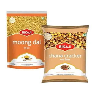Moong Dal 1000g and Roasted Chana Cracker 200g Combo of 1200g (42.33Oz) – Authentic Indian Snacks Family Pack | Crunchy Namkeen, Party Mix, Bar Snacks & Tea-Time Treats