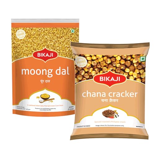 Moong Dal 1000g and Roasted Chana Cracker 200g Combo of 1200g (42.33Oz) – Authentic Indian Snacks Family Pack | Crunchy Namkeen, Party Mix, Bar Snacks & Tea-Time Treats