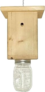Bee Trap, Carpenter Bees, Easy to Use Natural Log House Style Carpenter Bee Trap - Effective Insect Trap, Waterproof and Durable Outdoor Hang Wasp Trap Catcher