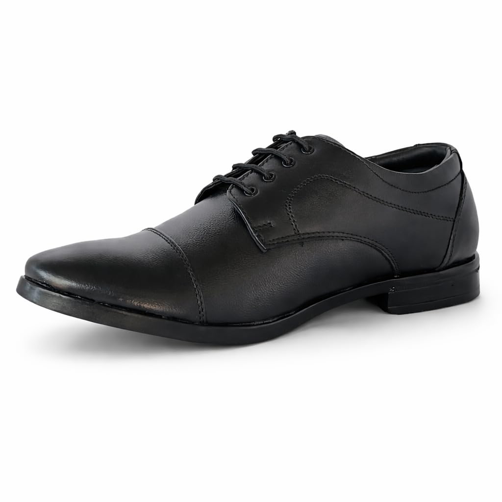 Men’s Genuine Leather Formal Shoes | Black Oxford Lace-Up | Premium Office Durable Anti-Slip Sole-image-18