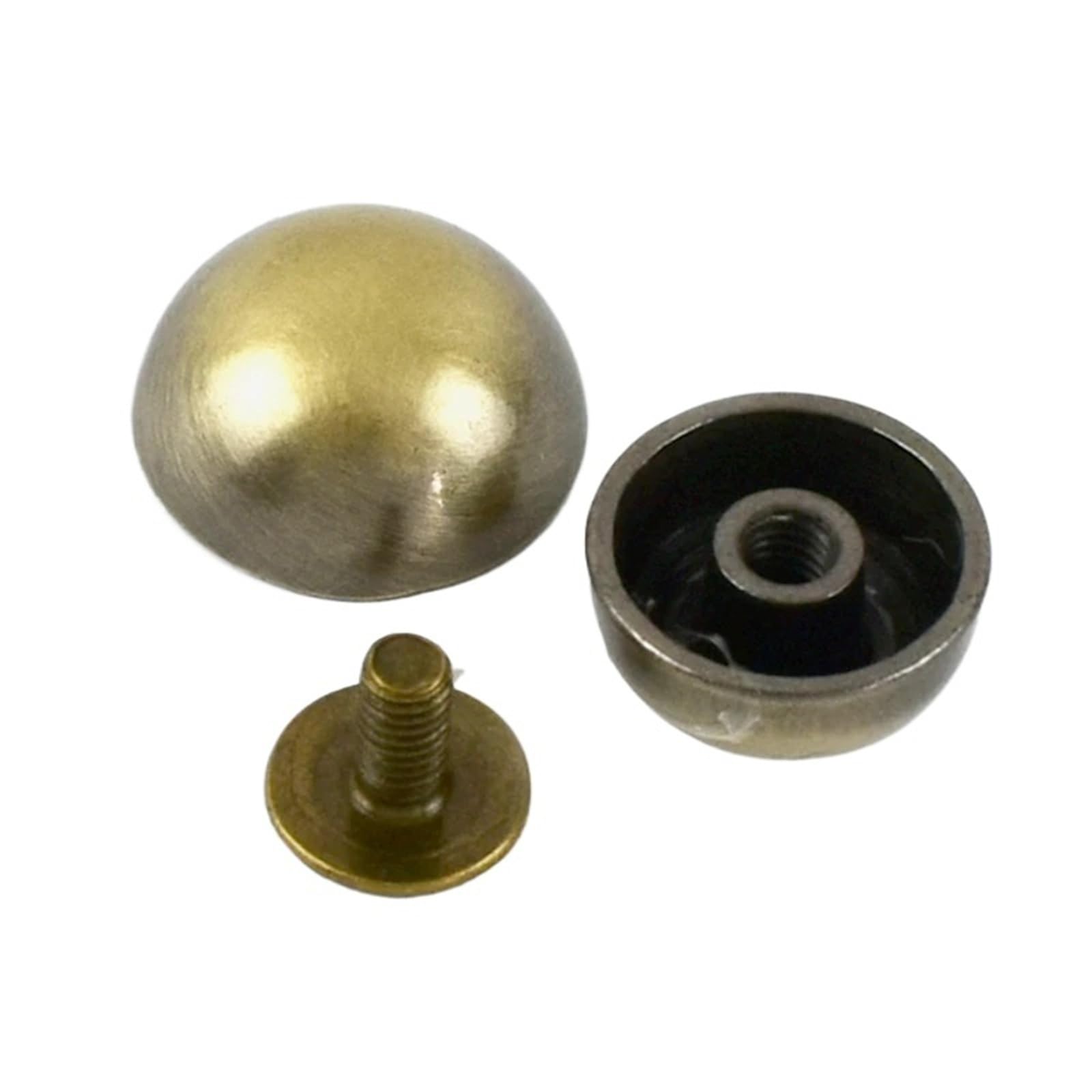Flach Reißnägel 10/20 Stücke 8/10/12/15/20mm Mashroom Nieten for Handtasche Metall Snap Schnalle Tasche Studs Taste Nagel DIY Nähen Leder Handwerk(Brass,15mm-40Pcs)