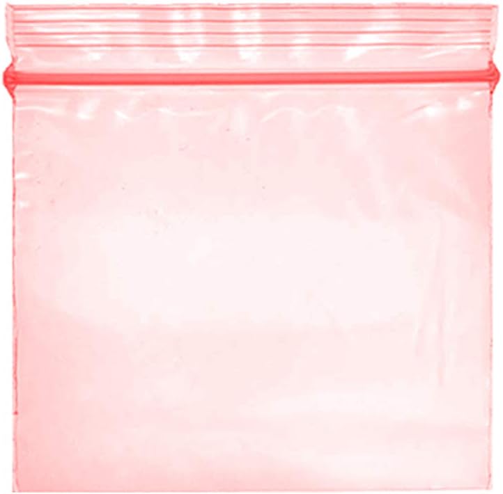 Grip Seal Bags Zip Lock Bags Resealable Plastic Bags Baggies (50x50 mm (200 Pcs), Red)
