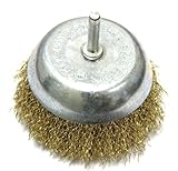 Aerzetix: Drahtbürste für Bohrmaschinen 9 cm Stahldraht Vermessingt Zum Entrosten