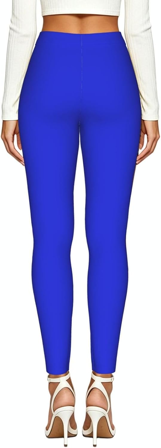 Extra Blue Stretch Leggings,Opaque Printed Elasticity Pants for Workout