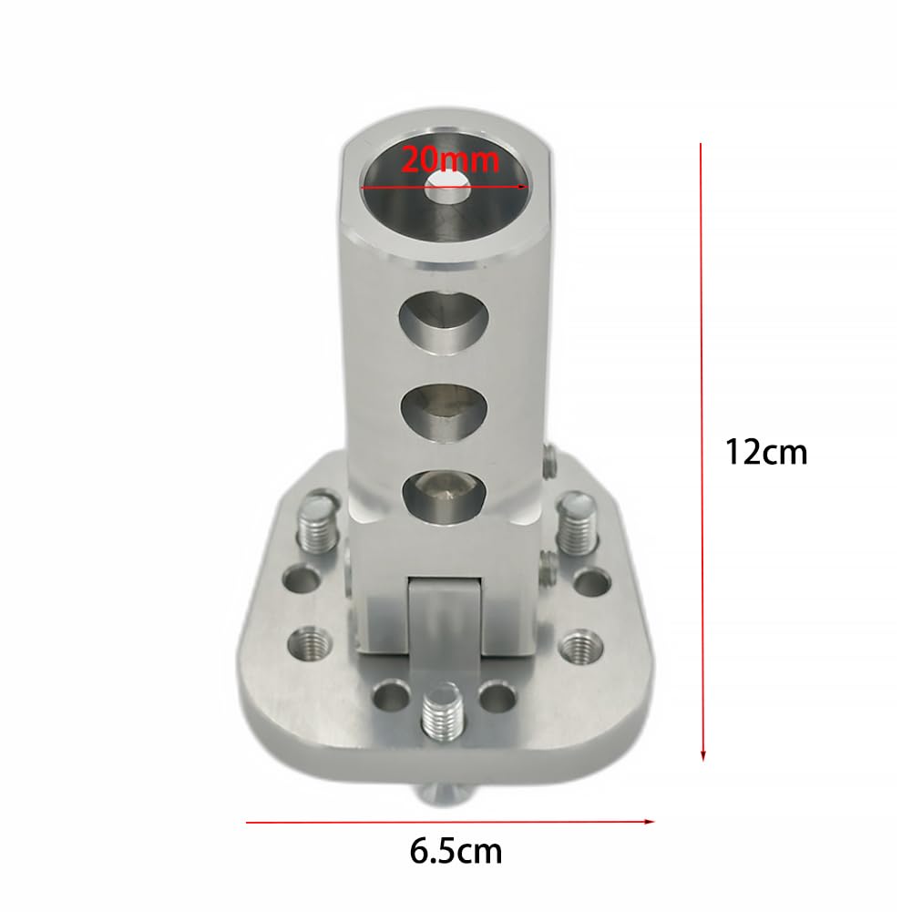 Mozzo volante in alluminio angolato regolabile, foro da 20 mm per go-kart e kart racer (argento)