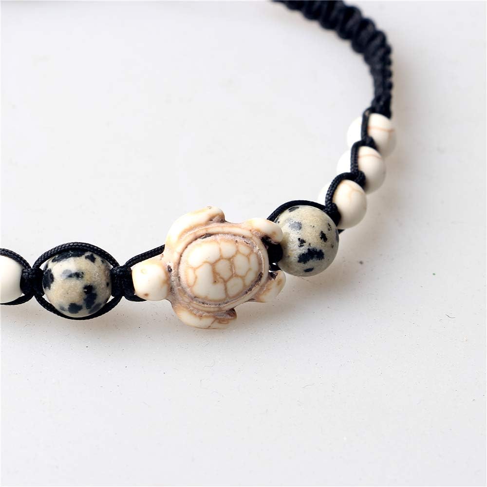 Turtle Beads Chain Bracelet for Women Men Handmade Natural Stone Elastic Stretch Bracelet Friendship Couple Bracelets - Image 4