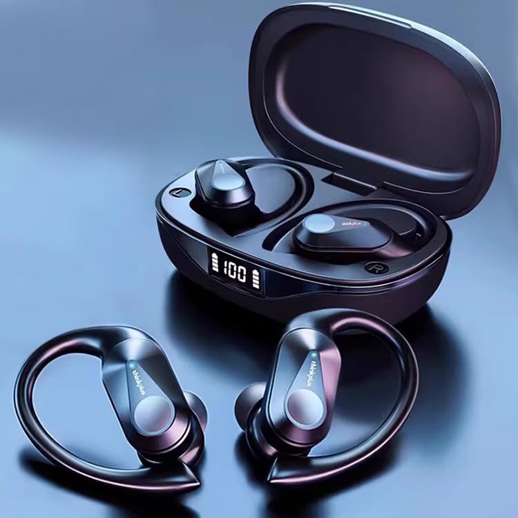 Genérico Lenovo LivePods LP75 Bluetooth 5.3 - Auriculares Deportivos para Gimnasio y Correr, Negro