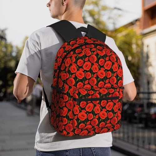 Sac à dos randonnée confortable imprimé coquelicots - 6